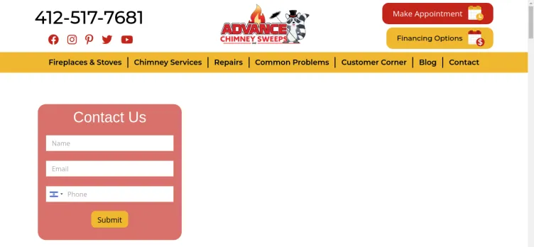 Screenshot Advance Chimney Specialists