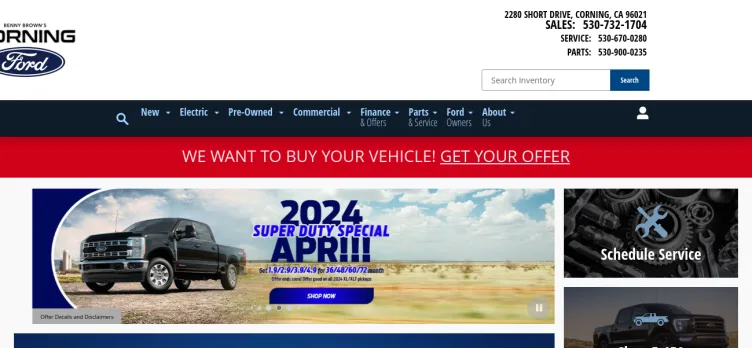 Screenshot Corning Ford Mercury Chrysler Dodge Jeep