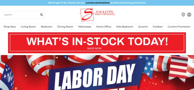 Screenshot Sadler's Home Furnishings