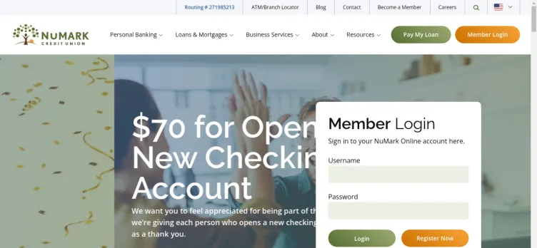 Screenshot NuMark Credit Union