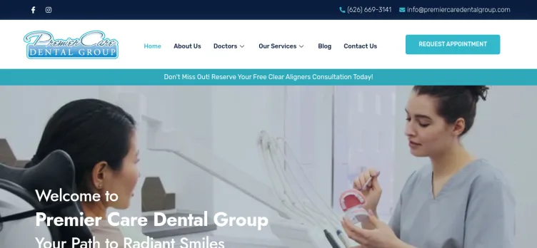 Screenshot Premier Care Dental Group