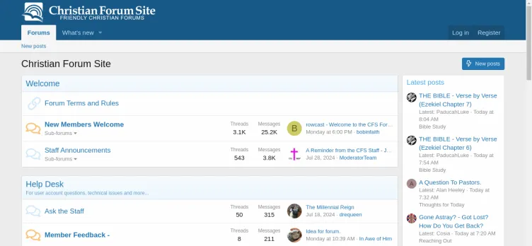 Screenshot Christian Forum Site