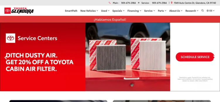 Screenshot Toyota of Glendora