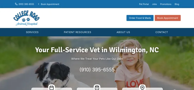 Screenshot College Road Animal Hospital