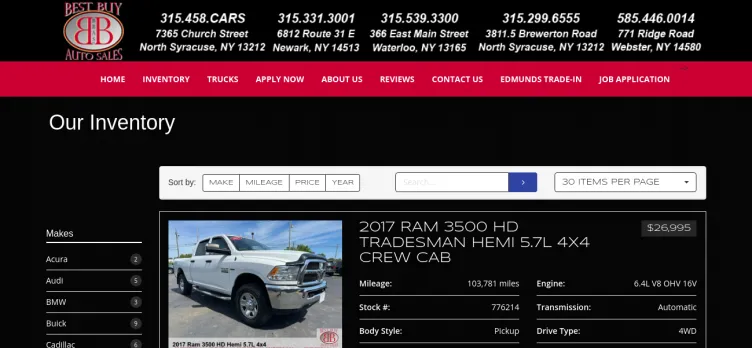 Screenshot Best Buy Auto Sales