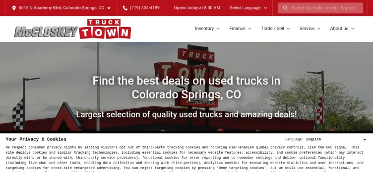 Screenshot McCloskey Truck Town