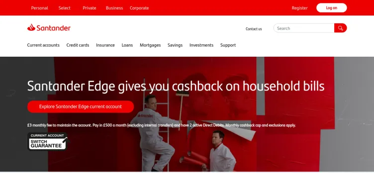 Screenshot Santander UK