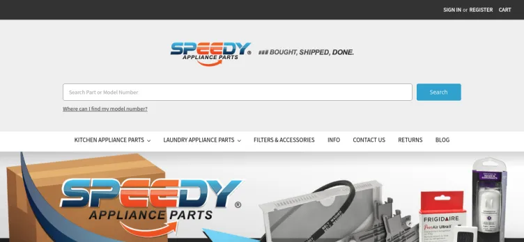 Screenshot Speedy Appliance Parts