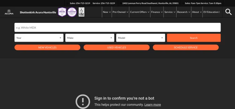 Screenshot Shottenkirk Acura Huntsville