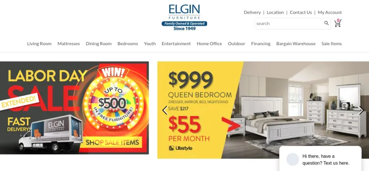 Screenshot Elgin Furniture