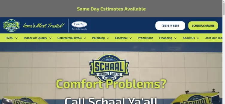 Screenshot Schaal Plumbing, Heating, & Cooling