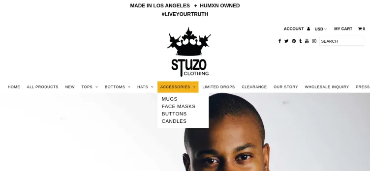 Screenshot Stuzo Clothing