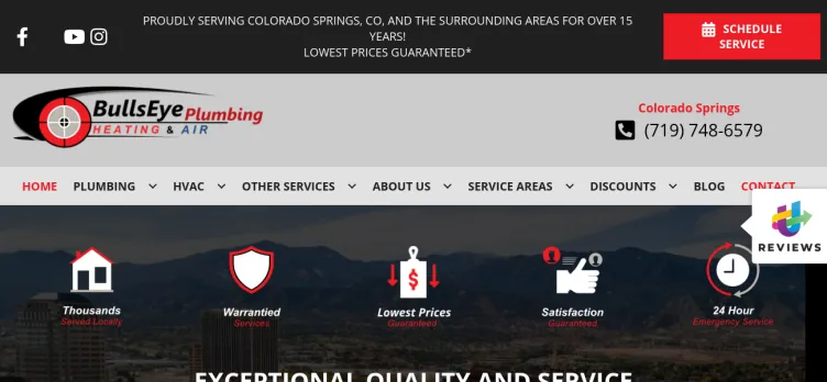 Screenshot BullsEye Plumbing Heating & Air