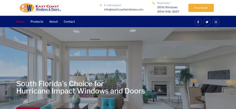 Screenshot East Coast Windows & Doors