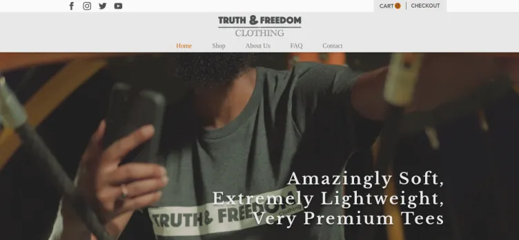 Screenshot Truth & Freedom Clothing