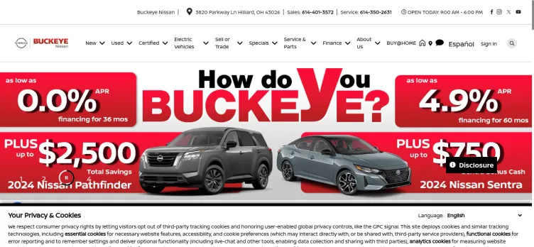 Screenshot Buckeye Nissan