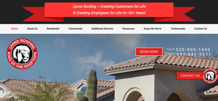 Screenshot Lyons Roofing