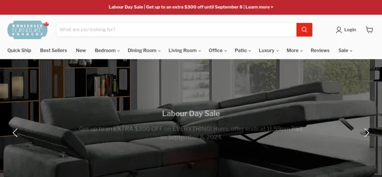 Screenshot Wholesale Furniture Brokers