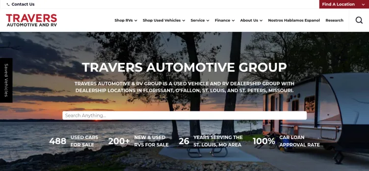 Screenshot Travers Automotive & RV Group