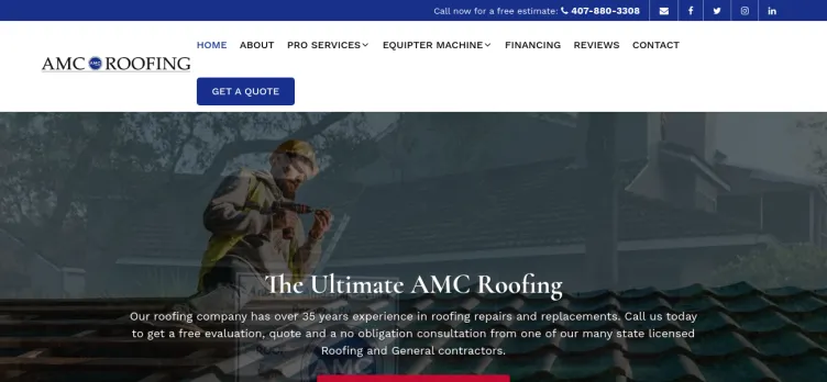 Screenshot AMC Roofing