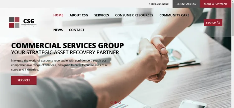 Screenshot Commercial Services Group