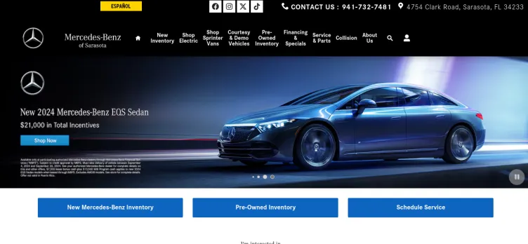 Screenshot Mercedes-Benz of Sarasota