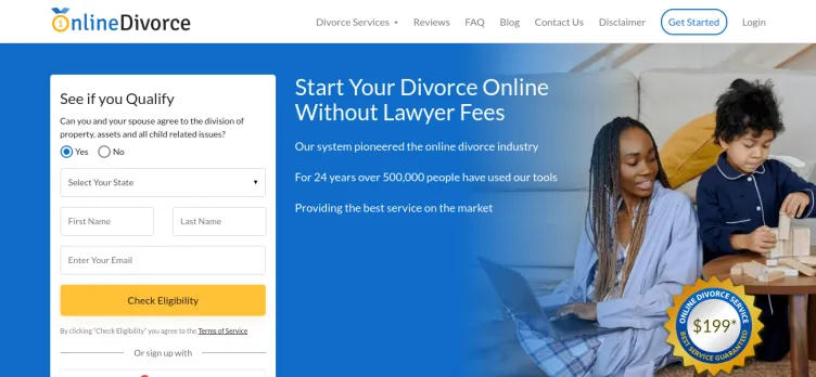 Screenshot OnlineDivorce