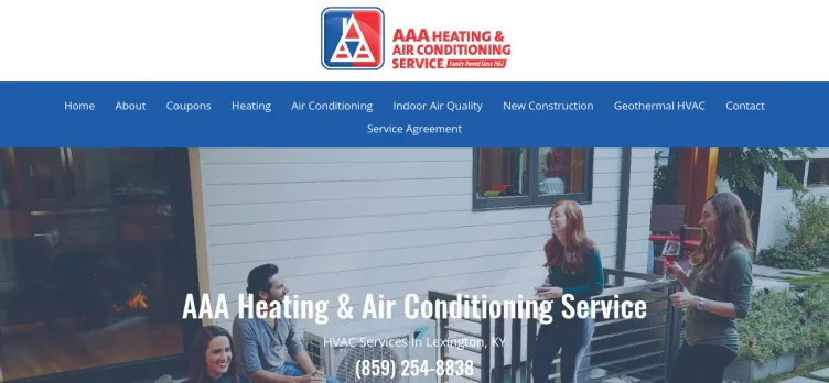 Screenshot AAA Heating & Air Conditioning Service