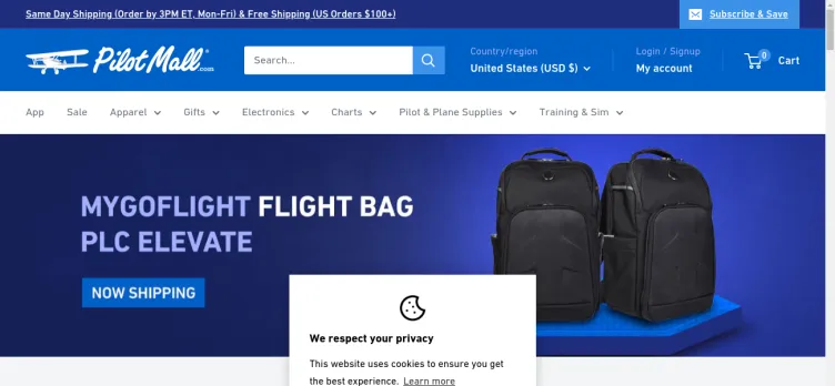 Screenshot PilotMall.com Pilot Shop