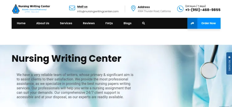 Screenshot Nursing Writing Center