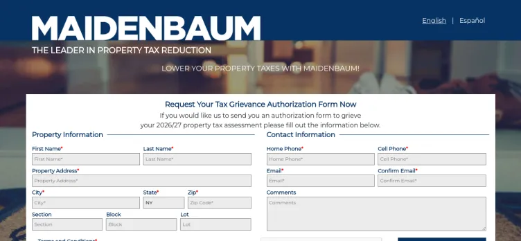 Screenshot Maidenbaum Property Tax Reduction Group