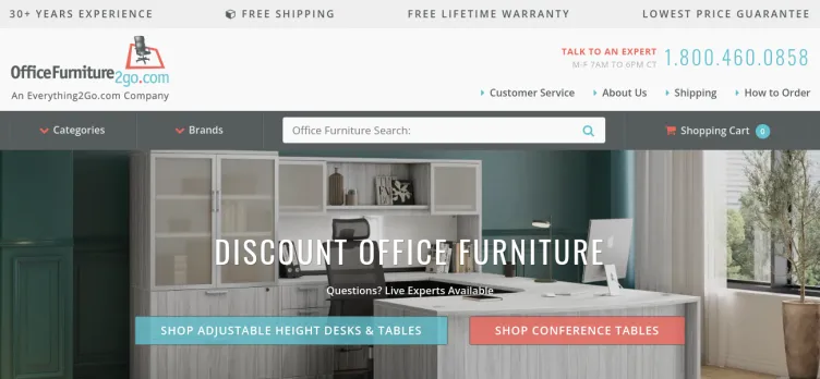 Screenshot OfficeFurniture2go.com