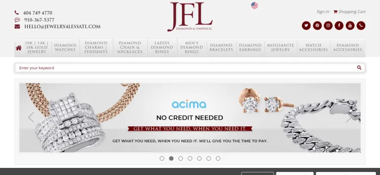 Screenshot JFL Diamonds & Timepieces