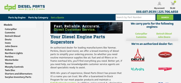 Screenshot Diesel Parts Direct