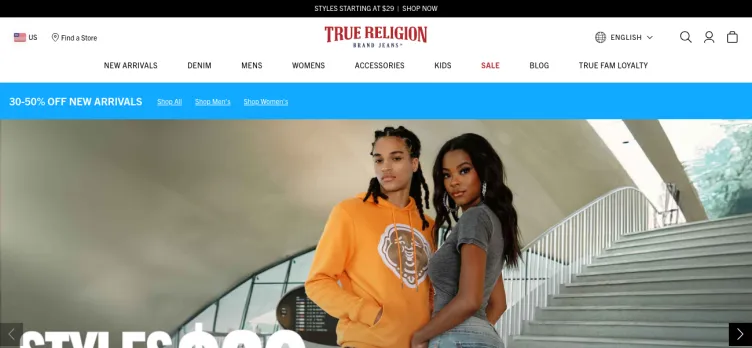 Screenshot True Religion Jeans