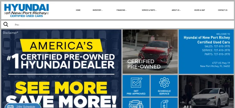 Screenshot Hyundai of New Port Richey Certified Used Cars