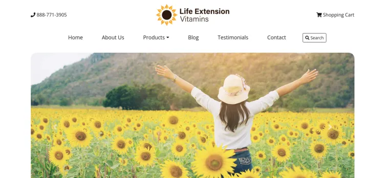 Screenshot LifeExtension Vitamins