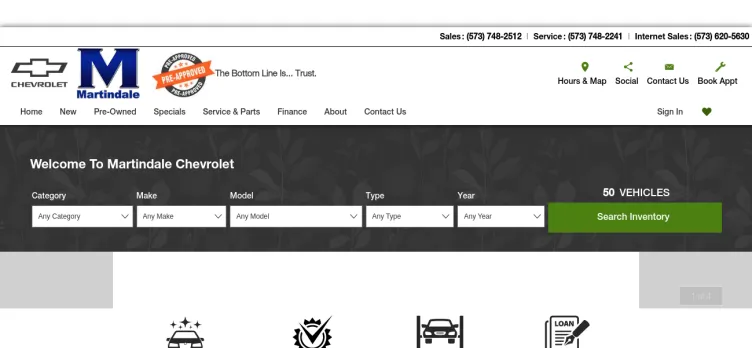 Screenshot Martindale Chevrolet