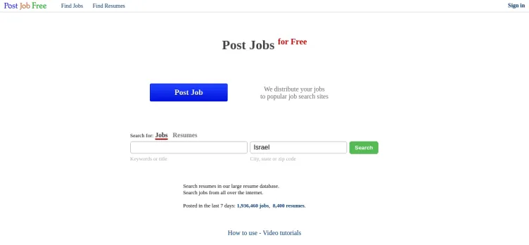 Screenshot PostJobFree