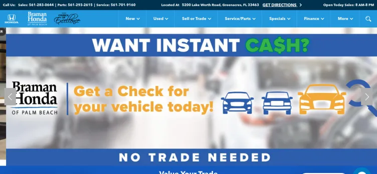 Screenshot Braman Honda of Palm Beach