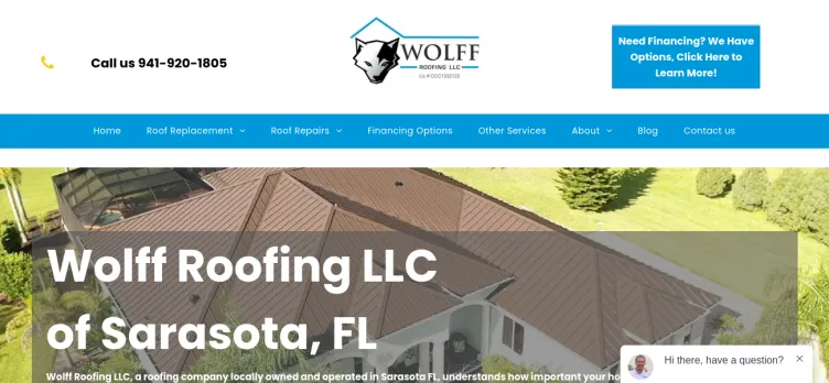 Screenshot Wolff Roofing