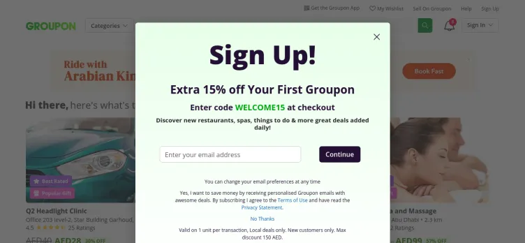 Screenshot Groupon AE