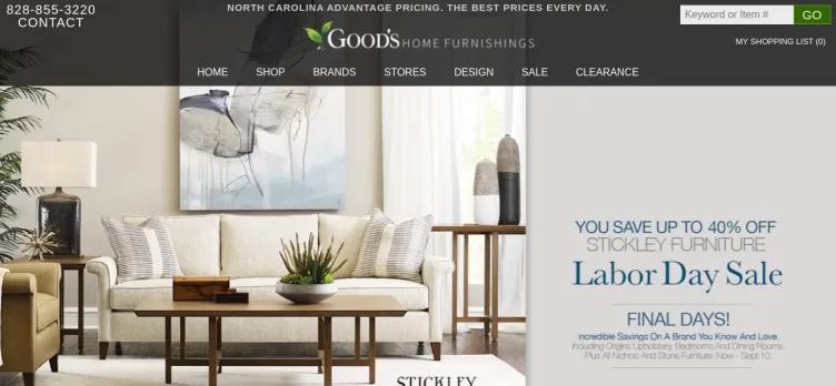 Screenshot Good's Home Furnishings