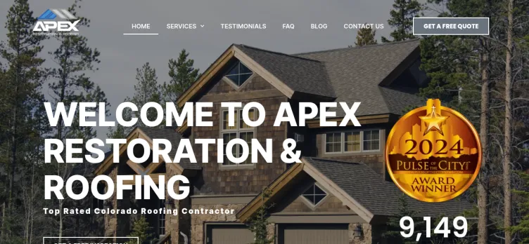 Screenshot Apex Restoration & Roofing