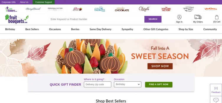 Screenshot FruitBouquets.com