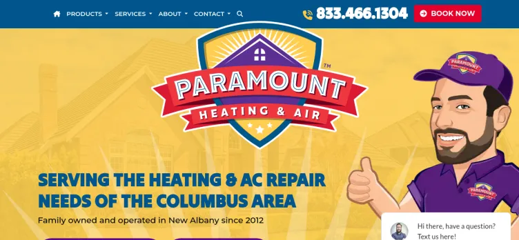 Screenshot Paramount Heating & Air