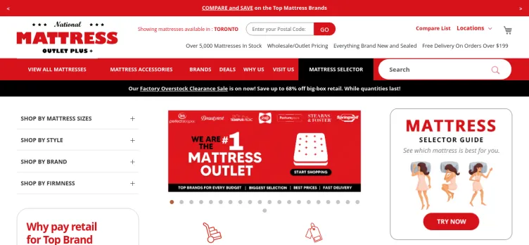 Screenshot National Mattress