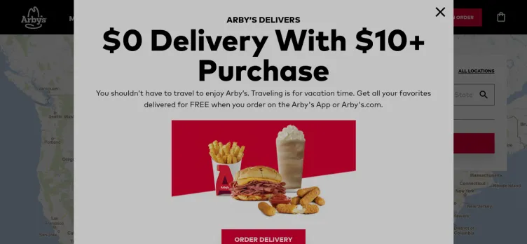 Screenshot Arby's Locations