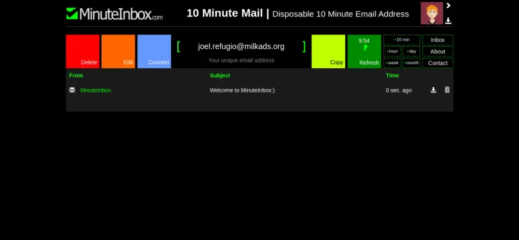 Screenshot MinuteInbox