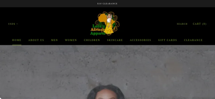 Screenshot Lola's African Apparel